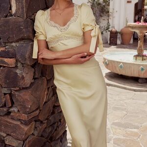 Bohme Butter yellow Dress with lace details